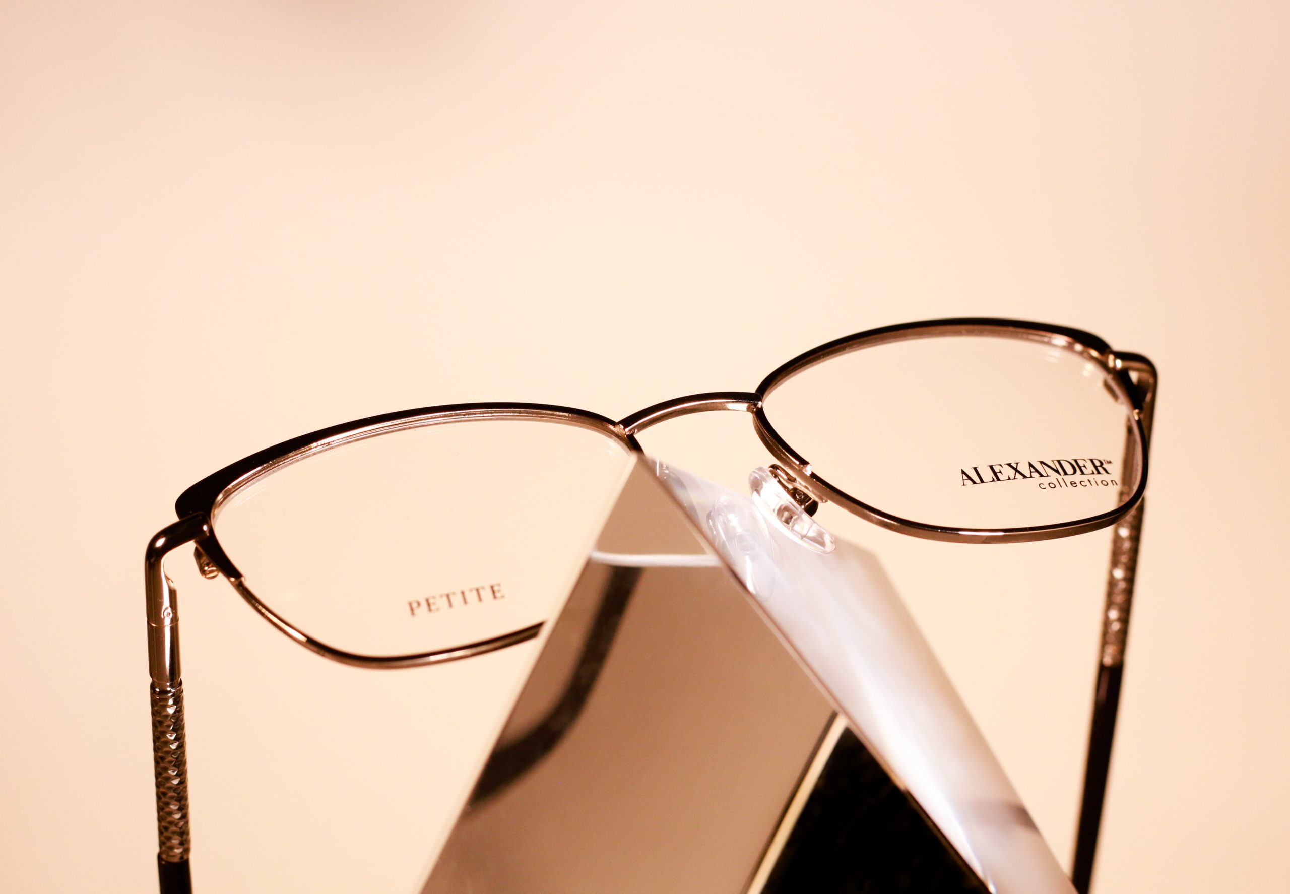 Alexander Collection Petite frames displayed on a prism